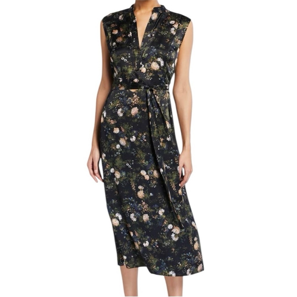 Vince Rose Field Sleeveless Popover Midi Dress sz XL 10-12-14